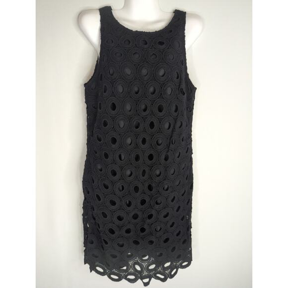 Rebecca Moses Women's Sleeveless Round Neck Sheath Mini Dress Black Size 8‎ NWT - Picture 1 of 10